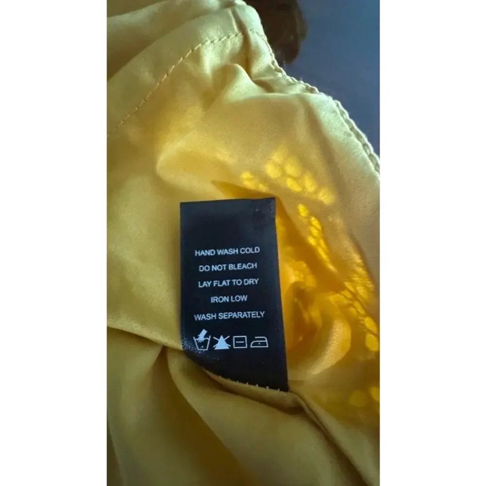 House of Harlow 1960 x REVOLVE Yellow Lace Puff Sleeve Hook Front Crop Top